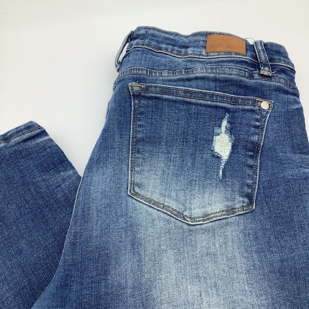 Judy Blue Womens Skinny‎ Fit Distressed Denim Jeans Blue Size 13/31